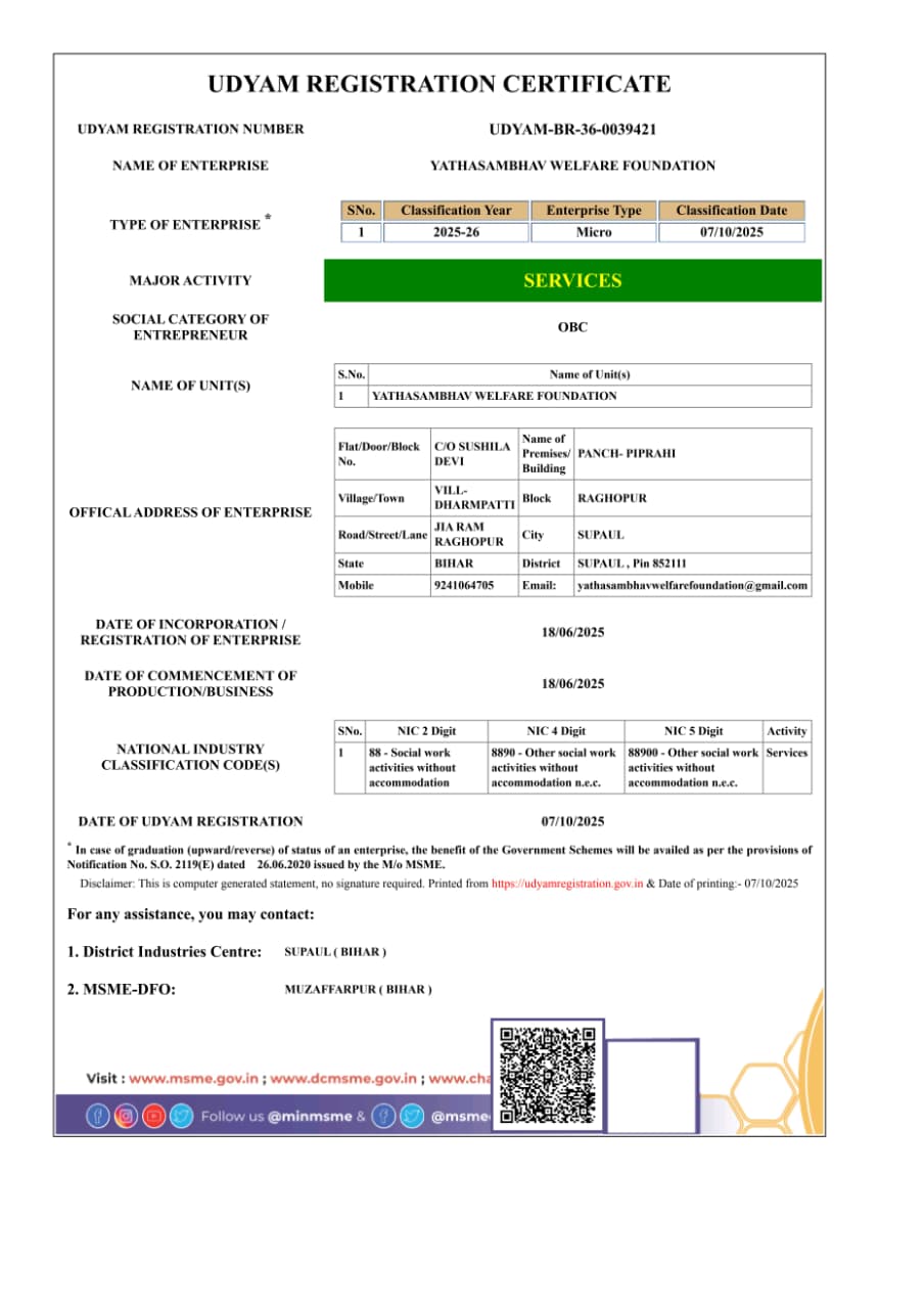 Udyam Registration Certificate